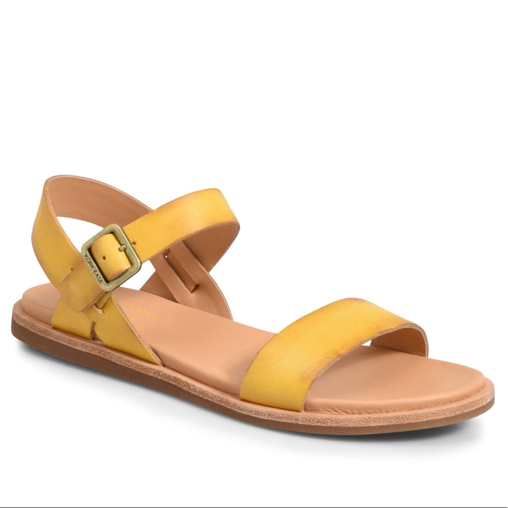 Kork Ease Yucca mustard yellow leather sandals 9